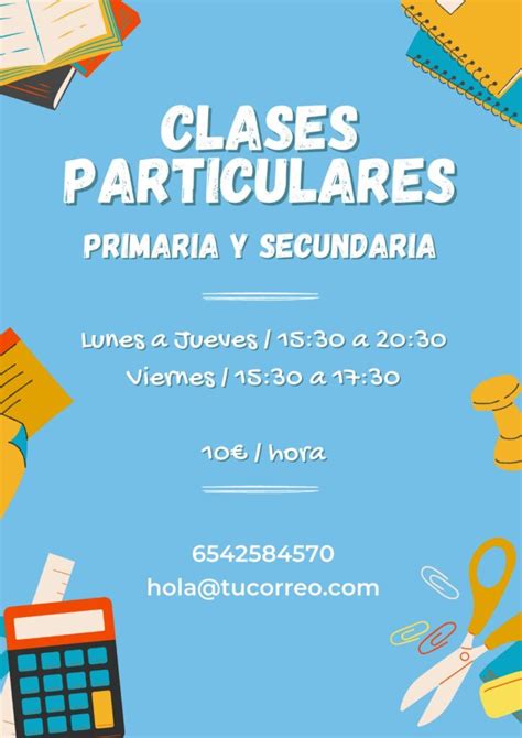 cartel de clases particulares|Anuncio de Clases Particulares 